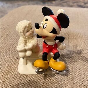 Dept 56 Snowbabies Disney Visit Showcase Skating With Mickey Mouse
